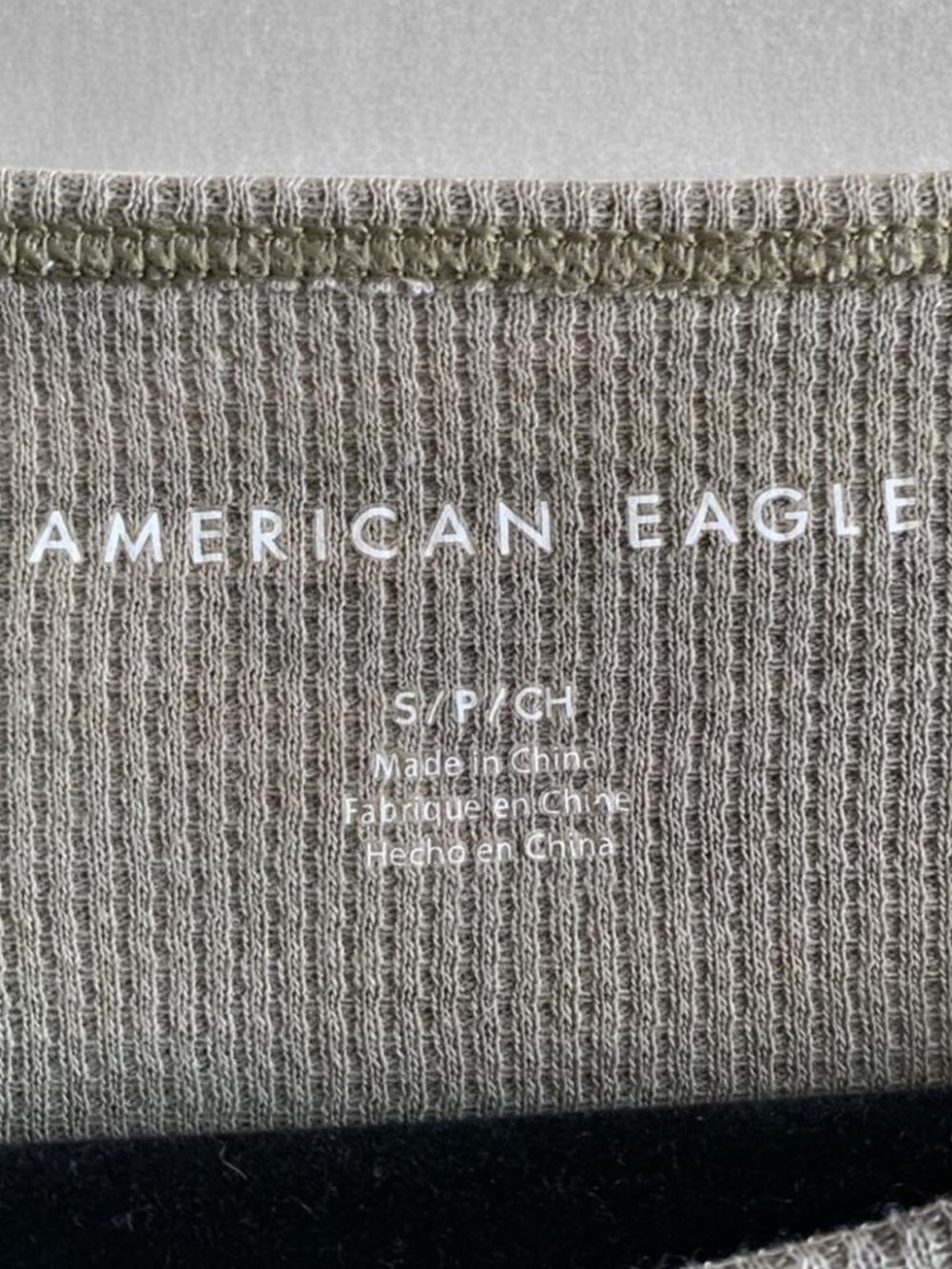 American Eagle Camo Lettuce-Edge Crop Top - Picture 2 of 3